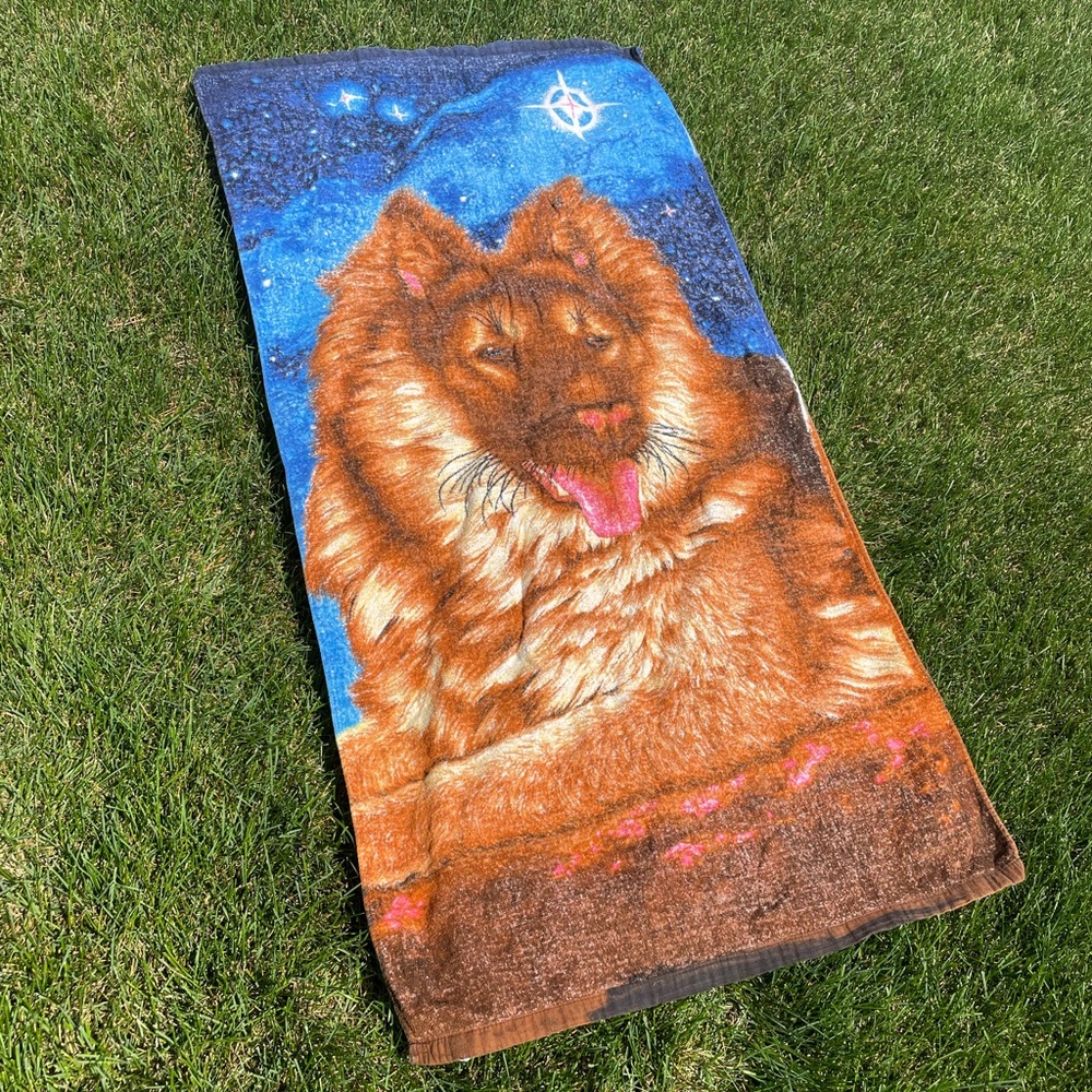 Vintage Dog Bath/Beach Towel Night Galaxy Backdrop